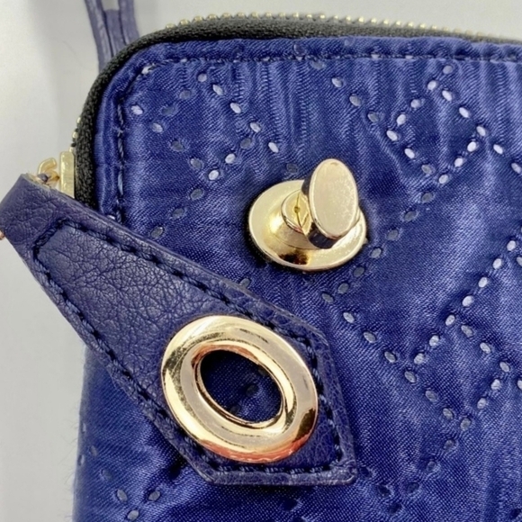 Mona B Posie Crossbody Wristlet Wallet Navy Blue - Picture 8 of 12